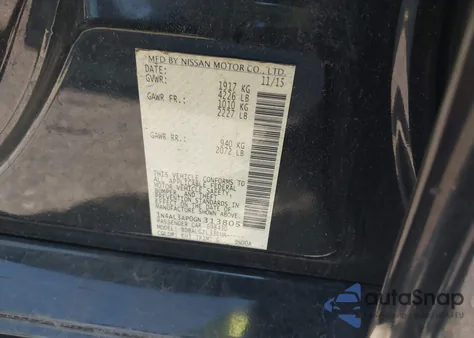 2016 Nissan Altima 2.5/2.5 S/2.5 Sl/2.5 Sr/2.5 Sv z USA, uszkodzony, nr VIN 1N4AL3AP0GN313805